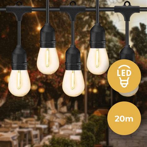 Arena LED Lichtsnoer Buiten Met 20 Lampjes E27 Warm Wit 2700k