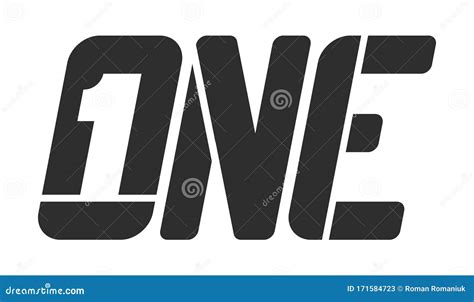 One Word Slogan Abstract Number 1 Vector Illustration Isolated On