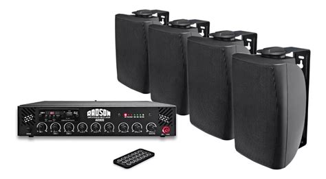 Kit Amplificador Ambiental Alta Potencia W Rms Bafles De Audio