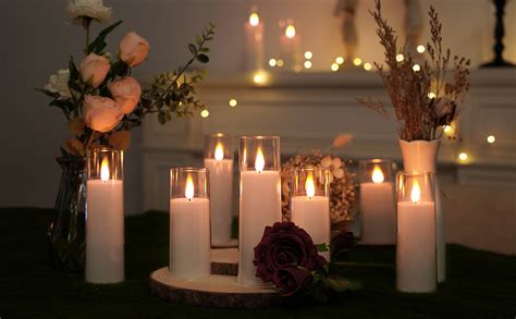 Amagic Pure White Flameless Candles Battery Operated Candles Flickering Led Pillar