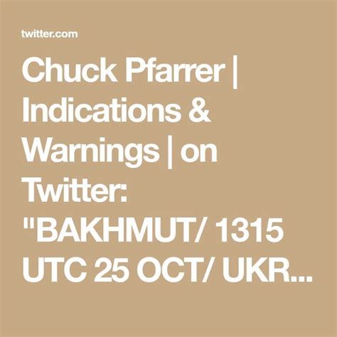 Chuck Pfarrer Indications Warnings On Twitter