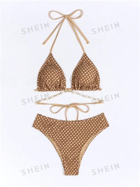 SHEIN Swim Conjunto De Bikini Separado Con Textura Calada Traje De