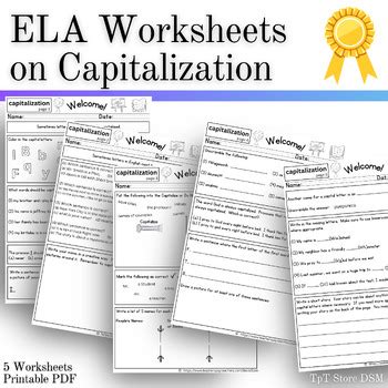 Ela Worksheets On Capitalization Capital Letters Capitalize English