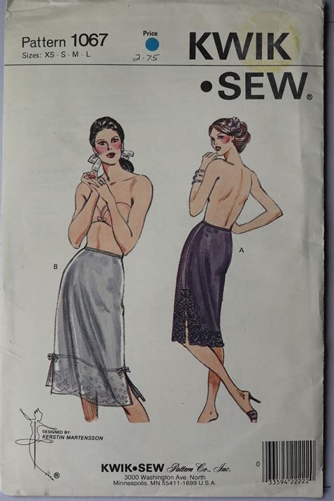 Kwik Sew Misses Slip Pattern Vintage Half Slip Pattern Misses Lingerie Pattern Sz