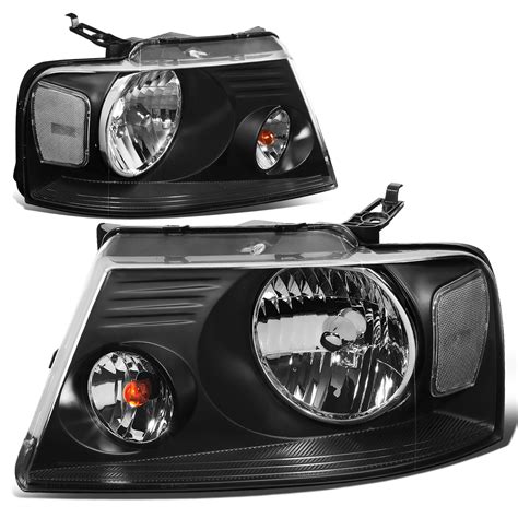 Dna Motoring Headlight For 2004 2008 Ford F150 Black Housing Clear Corner Left Right