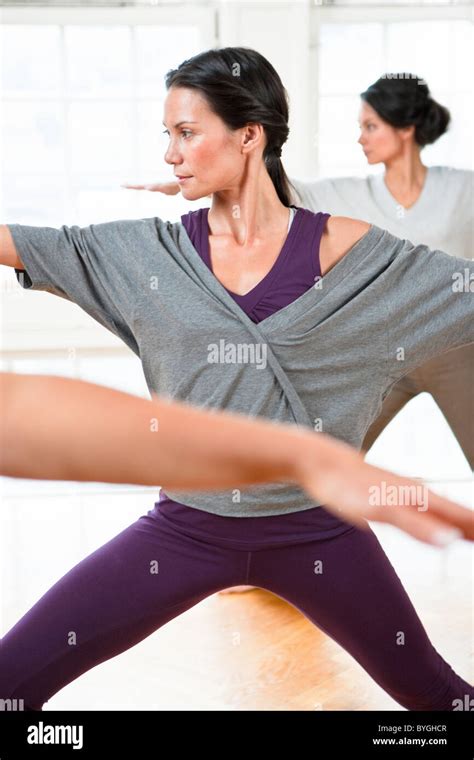 Three Women Exercising Stock Photo Alamy