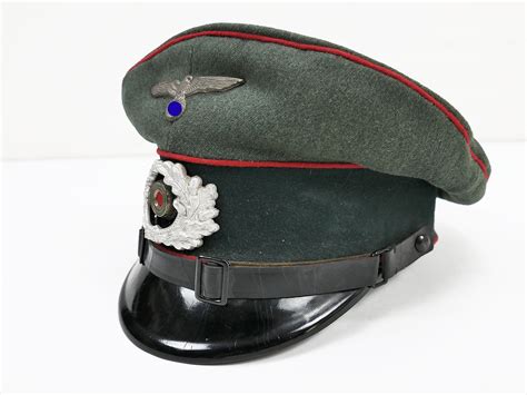 Original Wehrmacht Heeres Artillerie Schirmm Tze Mannschaften Komplett