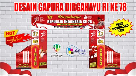 Desain Banner Gapura Kemerdekaan Hut Ri Ke 78 Free Cdr Youtube