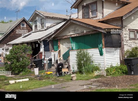 Houses Of The Poor Detroit Michigan Stock Photo Alamy