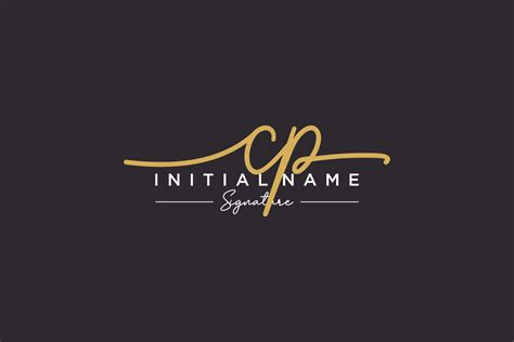 Initial Cp Signature Logo Template Vector Hand Drawn Calligraphy