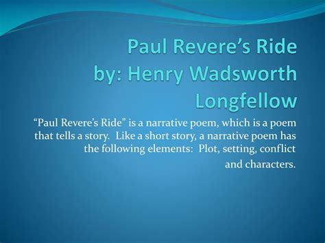 PPT Paul Reveres Ride By Henry Wadsworth Longfellow PowerPoint