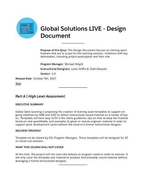 High Level Solution Design Document Template