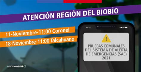 Onemi Biobío Iniciará Pruebas Del Sistema De Alerta De Emergencia En