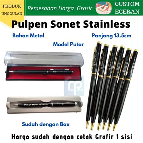 Jual PULPEN CUSTOM GROSIR Pulpen Steinlees Metal Dengan Kotak Box