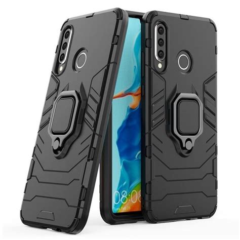 Huawei P30 Lite Case Navy Heavy Duty Ring Armor