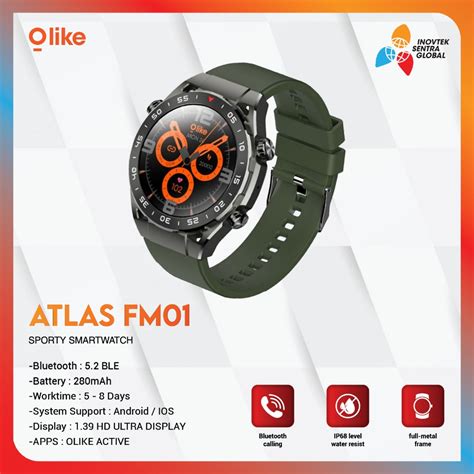 Jual Olike FM01 ATLAS Smartwatch 1 39 HD Display Waterproof IP68 BT