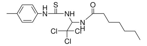 HEPTANOIC ACID 2 2 2 TRICHLORO 1 3 P TOLYL THIOUREIDO ETHYL AMIDE