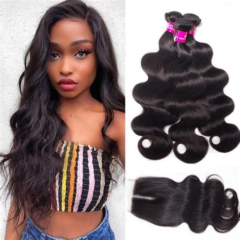 Indian Body Wave Hair Bundles With Closure Evan Hair A Virgin Human