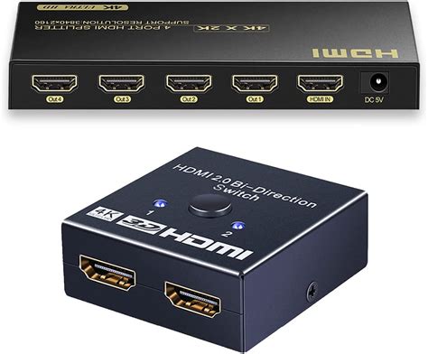 Amazon 4K HDMI Splitter 1 In 4 Out HDMI Switch 2 In 1 Out 4k 60Hz