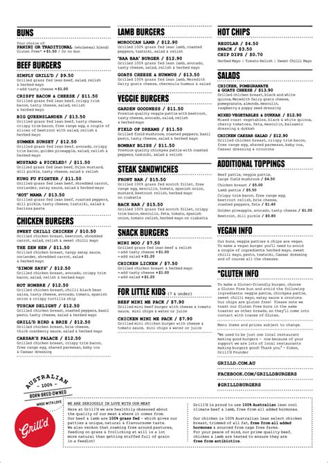 art   menu grilld