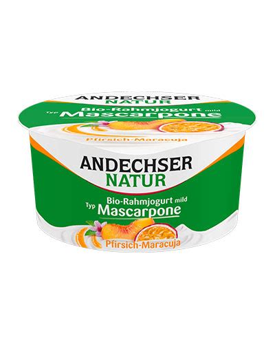 Bio Rahmjogurt Mild Mascarpone In Pfirsich Maracuja G Andechser