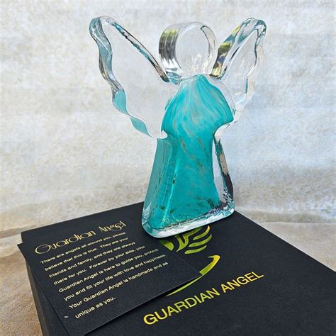 Glass Guardian Angel Teal Unique Wedding Gifts Attractive Gift