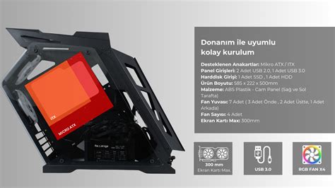 Revenge Darth Vader 4 Fanlı RGB Robotik Gaming Bilgisayar Kasası ...