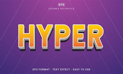 Premium Vector Hyper 3d Editable Text Effect Premium Eps With Background