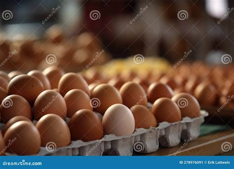 Eggs In A Grocery Store In A Close Up Shot Macro Shot Made With