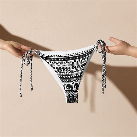 Boho Tribal Fusion Recycled String Bikini Set Tribal Print Fabric Bathing Suit Navajo Clothing