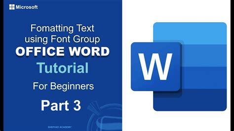 Formatting Text In Ms Word 2019 365 Using Font Groups Commands Word Document Editing