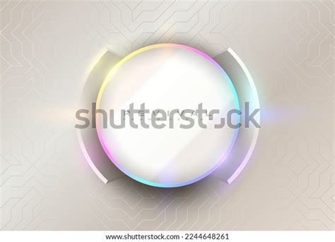 Glossy Neon Light Circle Logo Frame Stock Vector (Royalty Free ...