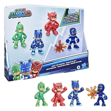 Pj Masks Night Time Mission Glow In The Dark Action Figure Set