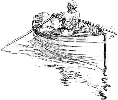 Clipart - Man rowing boat