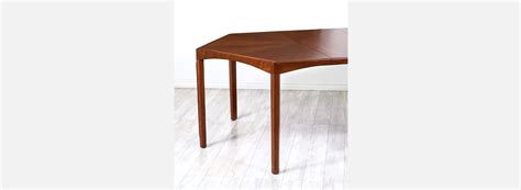 Mid Century Modern Expanding Hexagonal Walnut Dining Table Danish