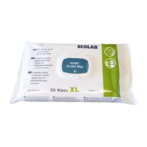 Ecolab Incidin Xl Alcohol Wipes X Cm Pieces Disposables