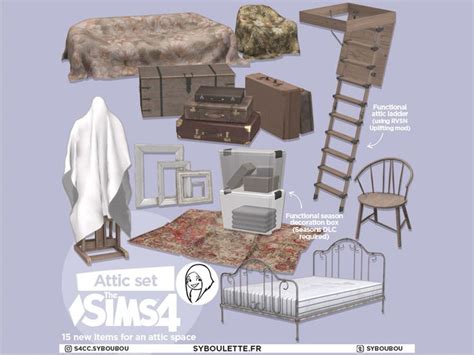 Syboubou S Patreon Release Attic Set Part 2 Sims 4 Cc Furniture