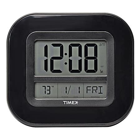 Atomix Atomic Digital Wall Clock 8 H x 9 W x 1 35 D Black - Office Depot