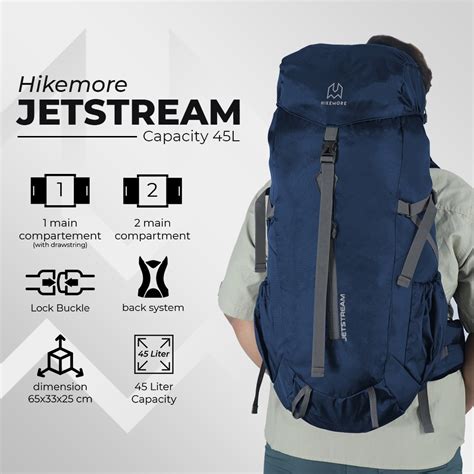 Jual Hikemore Tas Ransel Gunung Backpack Carrier Jetstream 45L Original