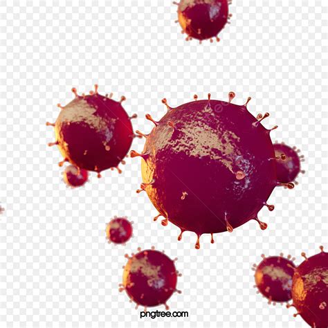 gambar elemen virus korona merah   virus corona merah png