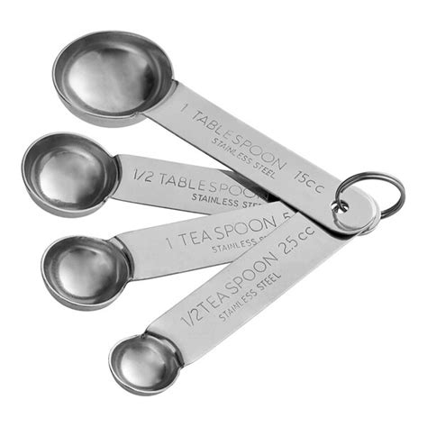 American Metalcraft Mssf75 Stainless Steel Measuring Spoon Set 4 Piece