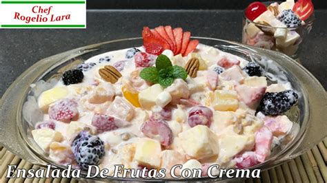 ENSALADA DE FRUTAS CON CREMA DELICIOSA RECETA YouTube