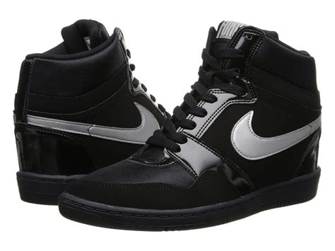 Nike Force Sky High Sneaker Wedge In Black Anthracite Metallic Silver Black Lyst