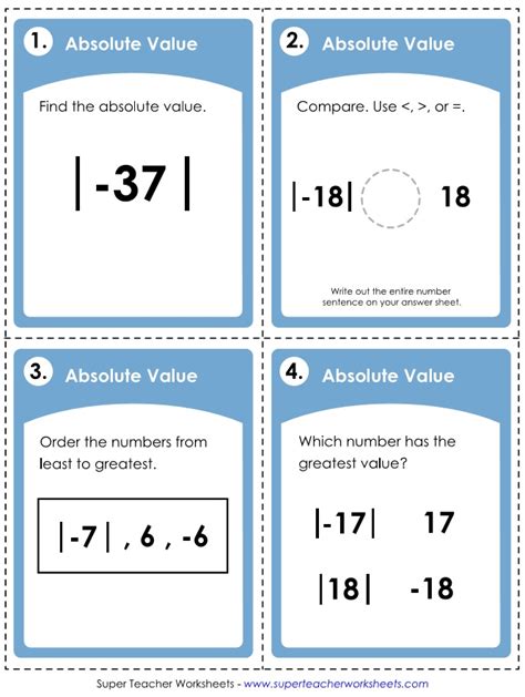 Absolute Value Worksheets Worksheets Library