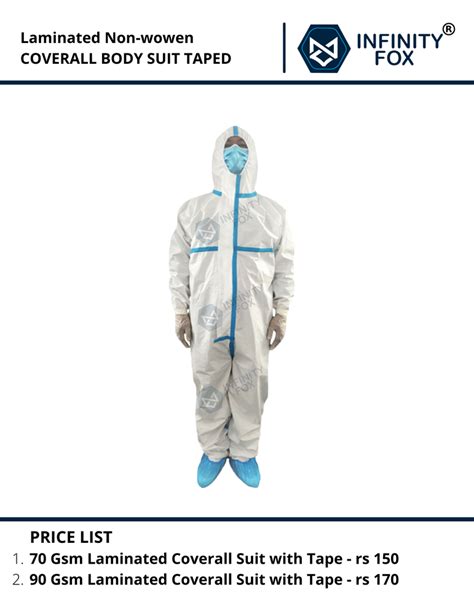 Infinity Fox Non Woven Laminated Ppe Coverall Body Suit With Tape At Rs