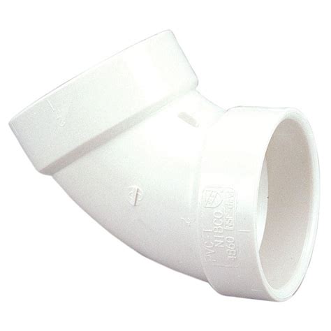 NIBCO 4 In PVC DWV 60 Degree Hub X Hub Elbow Fitting C4860HD4 The