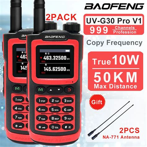 Baofeng Walkie Talkie UV G30 Pro V1 Radio Ham Port Til De Largo Alcance