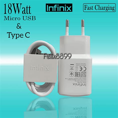 Jual Charger Casan Infinix Smart 3 4 5 6 7 8 Hot 6 7 8 9 10 10s 11 12i 20i Play Original 18W