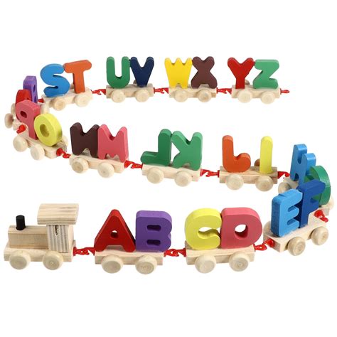 Magnetic Alphabet Train, Wooden Magnetic Alphabet Train Toys Early ...