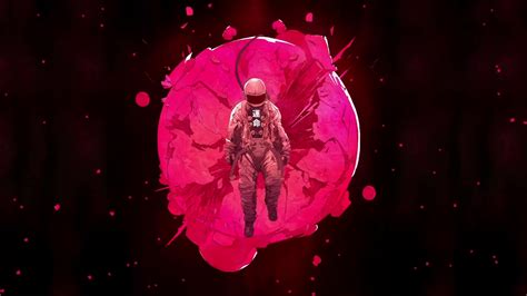 Astronaut Floating In The Pink Space Live Wallpaper - WallpaperWaifu